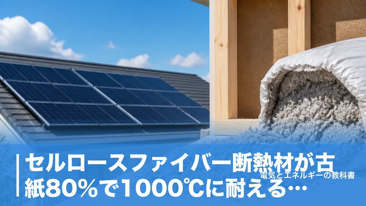 セルロースファイバー断熱材が古紙80％で1000℃に耐える理由｜費用と欠点も正直に解説のアイキャッチ画像