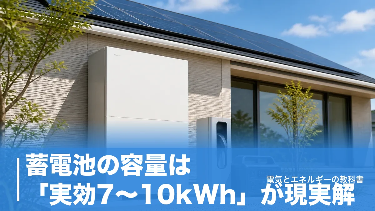 蓄電池の容量は「実効7〜10kWh」が現実解｜4人家族の1日15.7kWhから逆算する選び方のアイキャッチ画像