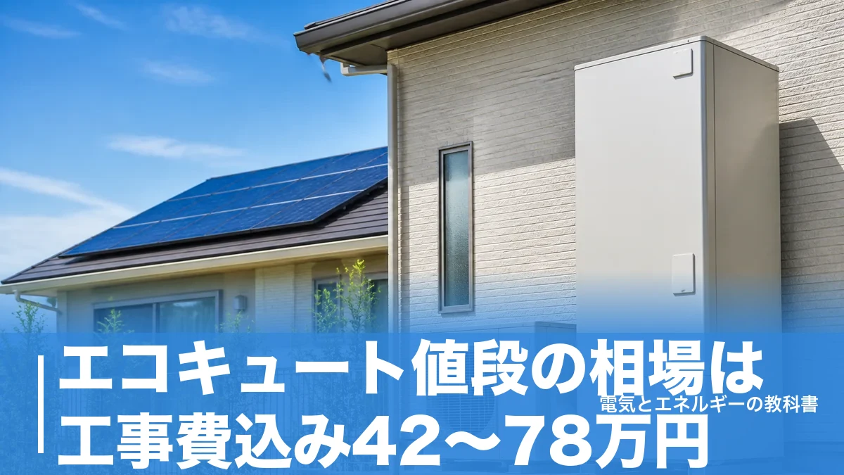 エコキュート値段の相場は工事費込み42〜78万円｜補助金で最大14万円下がる内訳のアイキャッチ画像