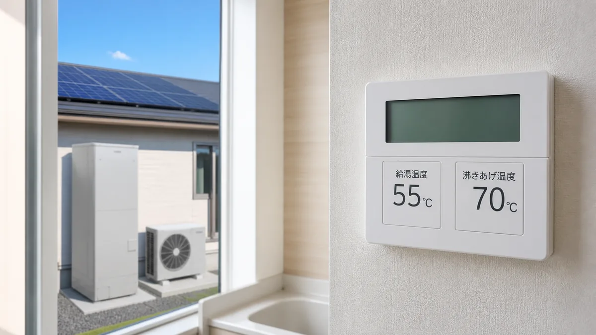 給湯温度と沸きあげ温度、リモコンの2つの数字は役割が違うの解説画像