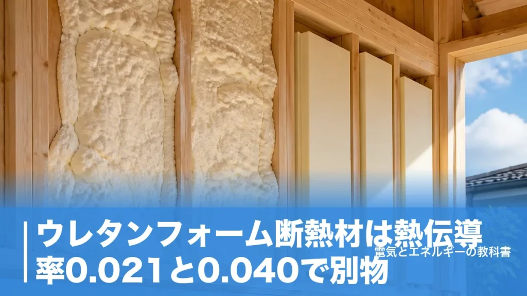 ウレタンフォーム断熱材は熱伝導率0.021と0.040で別物｜板状と吹き付けの選び分けのアイキャッチ画像