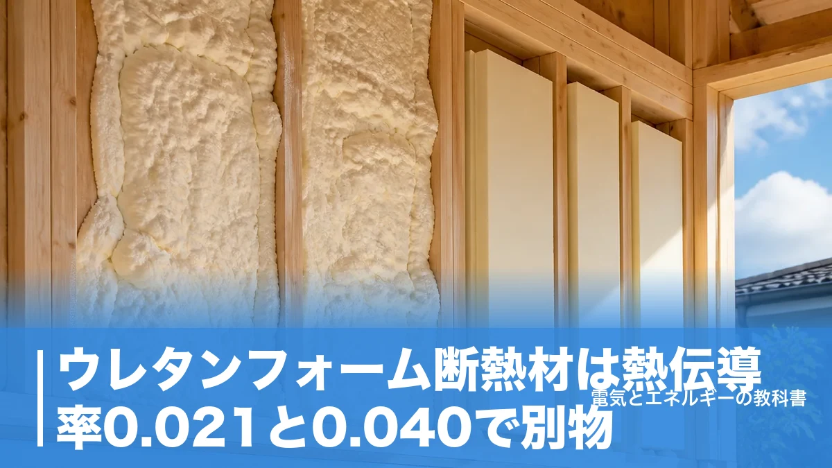 ウレタンフォーム断熱材は熱伝導率0.021と0.040で別物|板状と吹き付けの選び分けのアイキャッチ画像