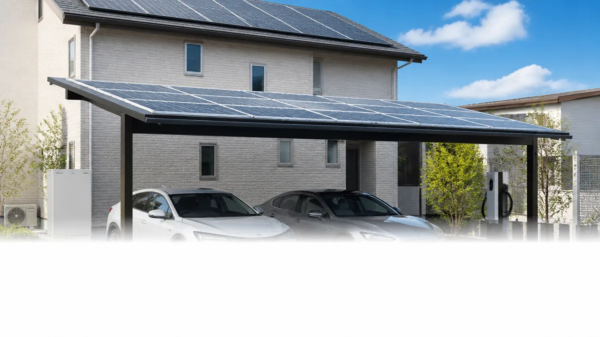 カーポート太陽光は2台用150万〜220万円｜一体型と搭載型で20年後が変わる理由のアイキャッチ画像